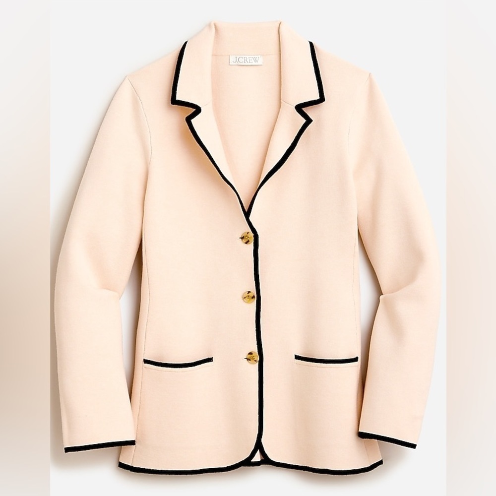J Crew Contrast-trim waisted sweater-blazer
Item BO147